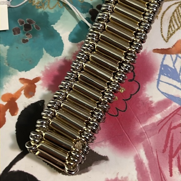 NWT French Connection Mixed Metal Stretch Bracelet. - Picture 6 of 7